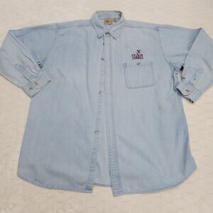 Vintage 1250 North Starz TV Promo Denim Button Down Shirt Men XL Light Wash READ